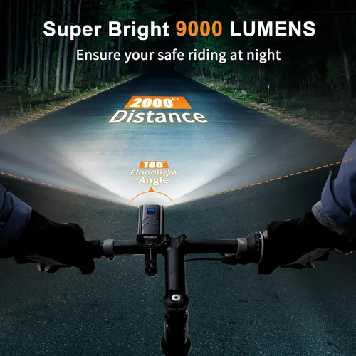 Vista 3 de LED Bike Lights for Night Riding High Lumens with 2 Pack Taillight Super Bright Bicycle Headlight & Tail Light Set, Mountain/Road Bike Safety Light