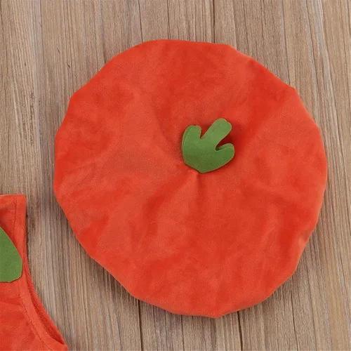Vista 5 de Conjunto de disfraz de calabaza unisex de Halloween para bebés, niños y niñas, pañalero de disfraz