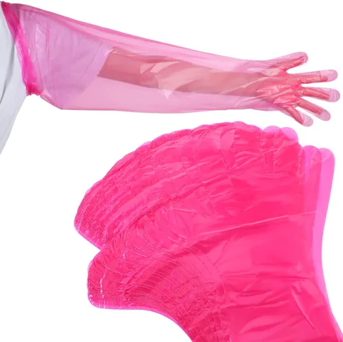 50 guantes desechables para aderezo de 1.6 mil, longitud al hombro, guantes de vestir para campo de caza, para limpieza de ciervos