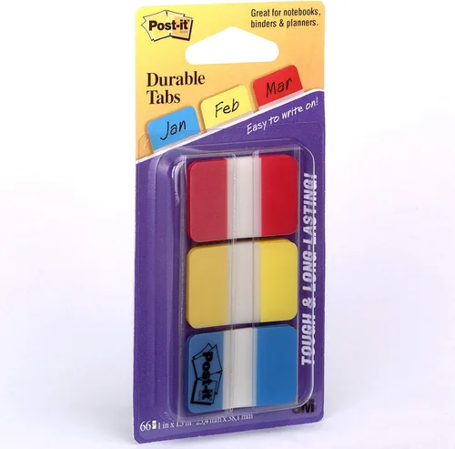 Vista 3 de Post-it Pestañas, 1 pulgada, sólido, rojo, amarillo, azul, 22 pestañascolor, 66 pestañasdispensador sobre la marcha (686-RYB)