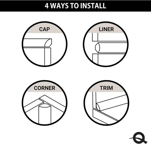 Vista 6 de Questech Borde de azulejos redondos de 1/2 x 12 pulgadas, borde de baldosas esquineras de ducha de 1/2 x 12 pulgadas, tapa decorativa