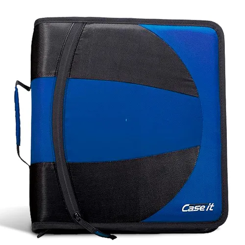 Vista 11 de Case-it La Carpeta Dual 2 en 1 con Cremallera Dos Anillos en D de 1.5 Pulgadas, Capacidad para 600 Hojas, Estuche para Lápices y Múltiples