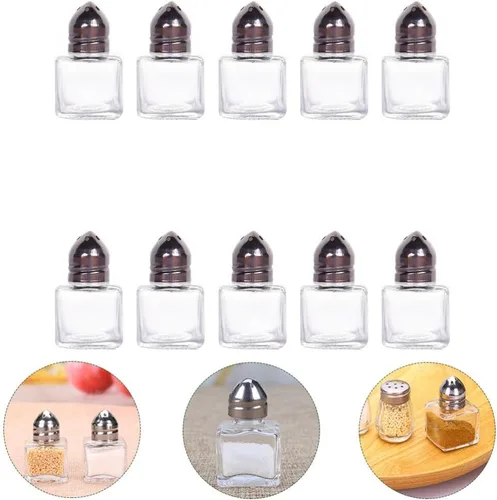 Vista 6 de HEMOTON Mini tarro de especias terrarios traje negro mini terrario condimento frascos mini decorativo barbacoa botella pimienta mini sal sal botella