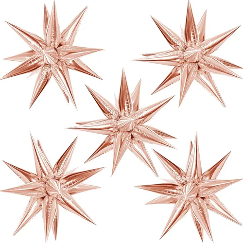 Vista 18 de ZAKVOOR 60 unidades de globos de estrella de 12 picos de papel de aluminio, globos de explosión para decoración de fiesta de Halloween, graduación