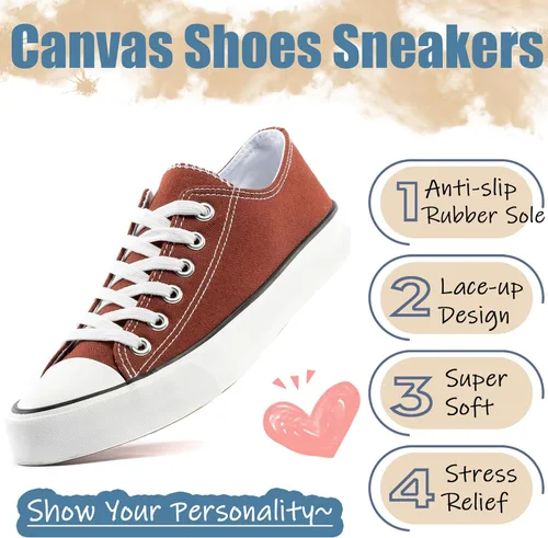 Vista 3 de Tenis de lona para mujer, de moda, con cordones, clásicos, informales, para caminar, correr, cómodos, antideslizantes