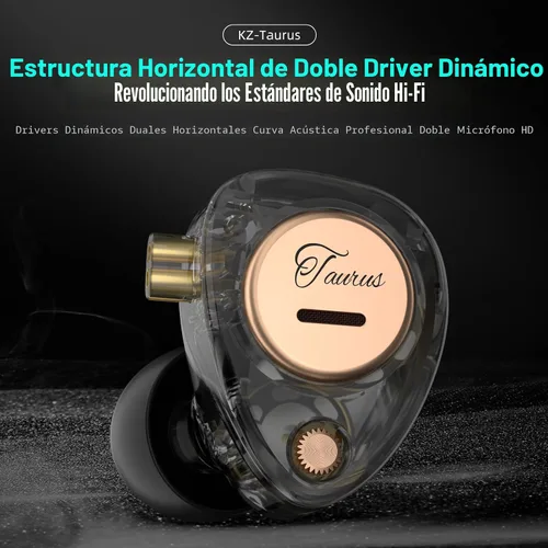 Vista 9 de KZ Taurus iems para juegos con micrófono, negro transparente claro negro