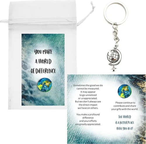 Vista 2 de Smiling Wisdom 20 regalos a granel You Make A World of Difference Apreciation Mini tarjetas de 3.5 x 2 pulgadas Equipo de empleados