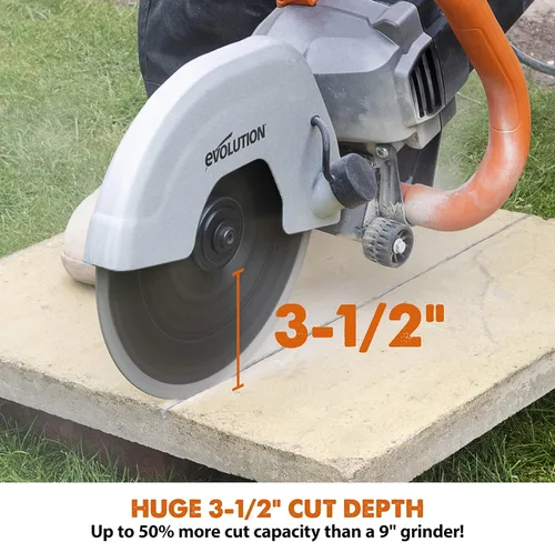 Vista 3 de Evolution R230DCT - Sierra de hormigón de 9 pulgadas (circular, amoladora angular, sierra cortada) - Motor de 15 A, sin gas - Corte de 3-1/2