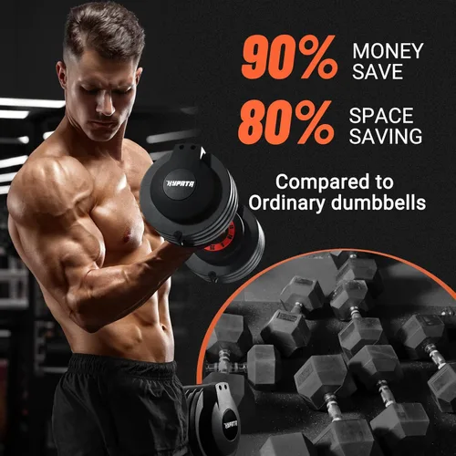 Vista 3 de 25/55 lbs Pair Adjustable Dumbbell Set, Adjust Dumbbell Weight for Exercises Pair Dumbbells for Men and Women in Home