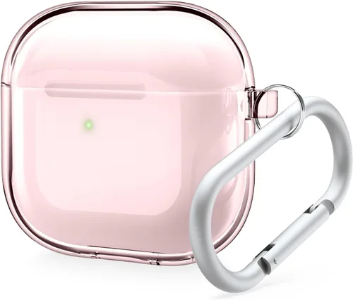Vista 10 de elago Funda transparente compatible con Estuche AirPods 4 - Compatible con Estuche AirPods de 4ª generación, mosquetón incluido, reducción
