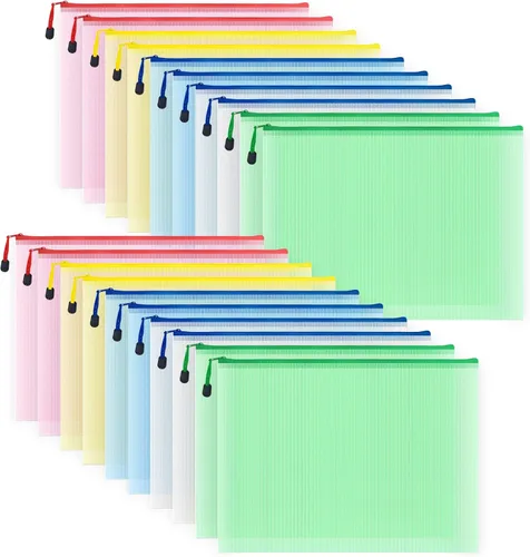 Vista 19 de AUSTARK 20 bolsas de malla con cremallera, multiusos, impermeables, bolsa de almacenamiento organizadora para oficina, escuela, hogar, viajes