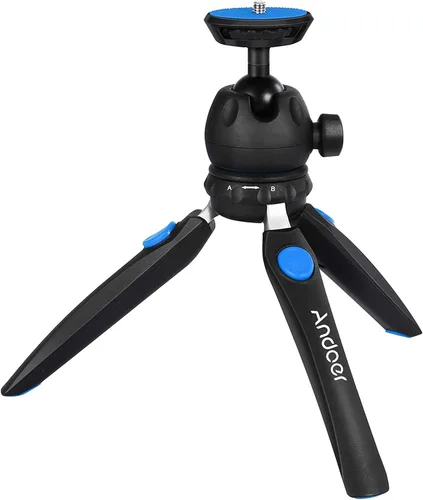 Vista 12 de Andoer H20 Mini trípode de mesa portátil plegable para cámara de teléfono con cabeza de bola extraíble con tornillo de 1/4 pulgadas
