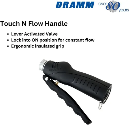 Vista 3 de Dramm Touch-N-Flow - Varita de lluvia – 16 pulgadas de largo, color baya, flujo de riego completo con válvula de cierre estilo gatillo y bloqueo