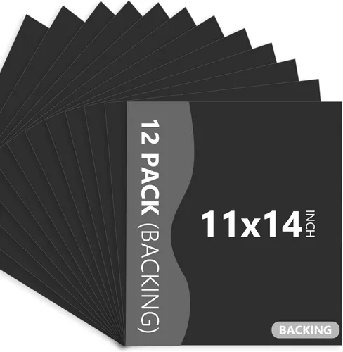 Vista 9 de Somime Paquete de 12 alfombrillas de respaldo solamente - 8x8 alfombrillas negras sin cortar, tablas de respaldo sin ácido, ideal