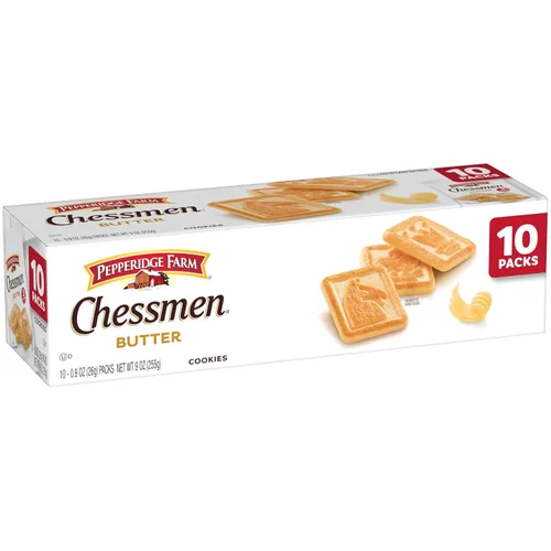 Vista 5 de Pepperidge Farm Chessmen - Galletas de mantequilla, paquete de aperitivos de 0.9 onzas, 10