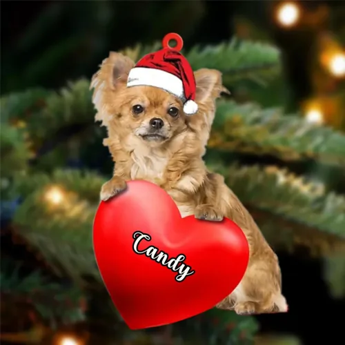 Vista 119 de Amantes de los perros de Navidad, corazón de perro de Navidad disponible para muchos perros Malamute de Alaska, adorno de Navidad, adorno