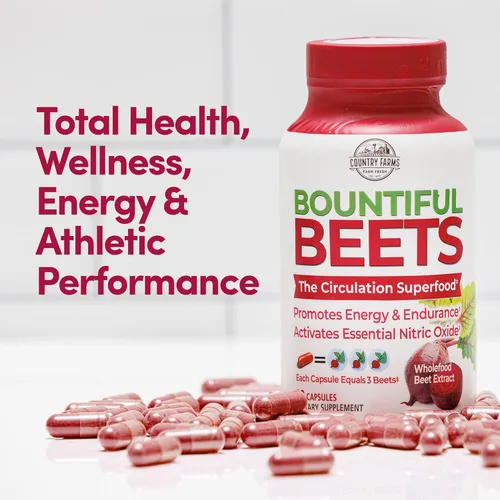 Vista 3 de Country Farms Bountiful Beets - Cápsulas de remolacha integral, superalimento de extracto de remolacha integral, refuerzo de óxido nítrico natural