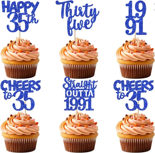 Vista 110 de 30 piezas de decoraciones para pastel de cumpleaños número 10, decoraciones de cupcakes negras con brillo, 10 feliz cumple, directo desde 2016, 10