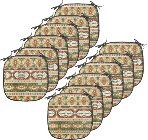 Vista 143 de Ambesonne Grunge Chair Seating Cushion, Retro Striped Background Pineapple Vintage Hippie Graphic, Anti-Slip Seat Padding for Kitchen & Patio