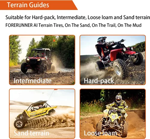 Vista 6 de FORERUNNER - Neumáticos ATV 25x8-12, todo terreno, 6PR 25x8x12, ATV, UTV, Trail Mud Sand Off-Road (paquete de 2, sin cámara)