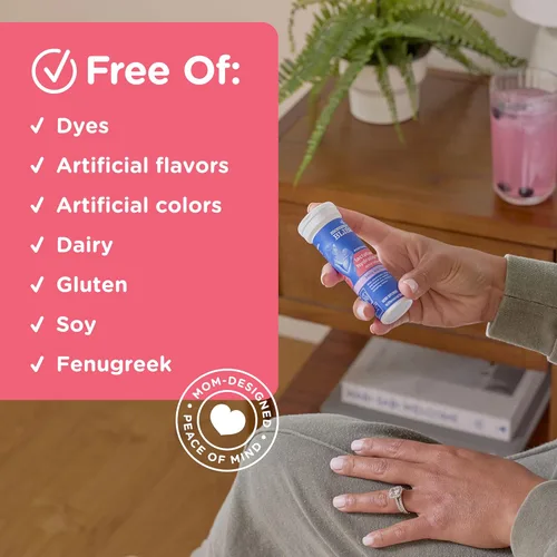 Vista 6 de Mommy's Bliss Tabletas de bebida de hidratación para lactancia, sabor Berry Acai, electrolitos + vitaminas B, 1 paquete (10 tabletas)