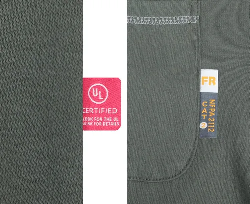 Vista 30 de KONRECO Camisas FR para hombres de manga larga Henley 7oz 100% algodón FRC camisa de soldadura de ropa