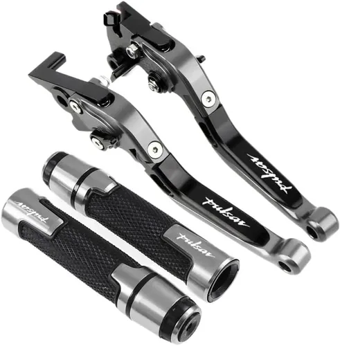 Vista 6 de Brake Clutch Lever Motorcycle Folding Extendable CNC Moto Adjustable Clutch Brake Levers Handbar End Grips for BA&JAJ Pulsar 200 NS200 RS200 A