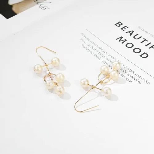 Vista 5 de Earrings,plplaaoo Earring Pendants for Women,Artificial Pearl Decoration Womens Earrings,Delicate Elegant Dangle Earrings for Women, Earrings