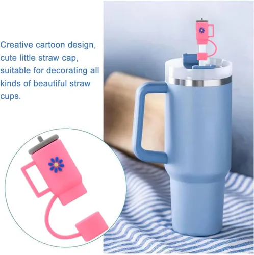 Vista 6 de Stanley Cup - Cubrepopote de silicona, compatible con vasos de 30 y 40 onzas, tapas de punta de popote (10 unidades)