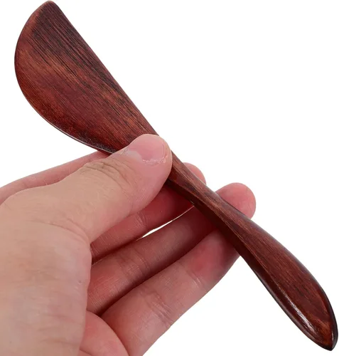 Vista 4 de 10 cuchillos de mantequilla de madera para esparcidores de queso para mermelada, condimentos, sándwiches y hornear, herramienta de cocina compacta