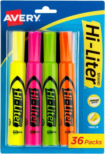 Vista 12 de Avery Hi-Liter - Rotuladores de punta biselada para escritorio, tinta a prueba de manchas