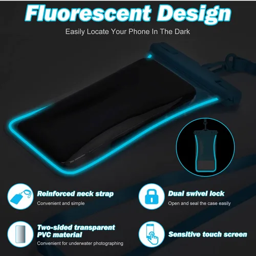 Vista 3 de Urbanx Universal Impermeable Teléfono Bolsa De Teléfono Celular Bolsa Seca Funda Diseñada Para Honor X7 Para Todos Los Otros Smartphones Hasta 7