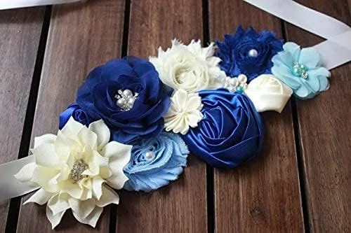 Vista 2 de nania Banda de embarazo de maternidad para Mon to be baby shower faja de flores