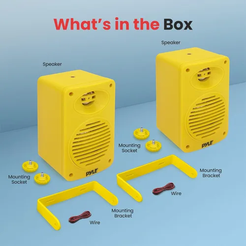 Vista 7 de Pyle Altavoz Bluetooth impermeable de 2 vías para interiores y exteriores de 3.5 pulgadas, ½ tweeter de polímero de alto cumplimiento, sistema