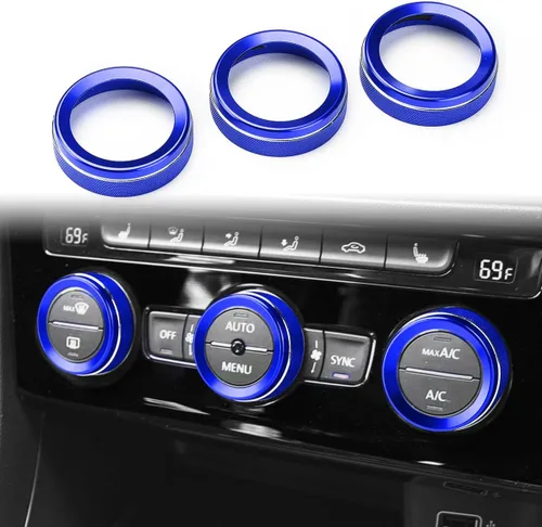 Cubiertas de perillas de aire acondicionado Auovo compatibles con accesorios Volkswagen VW Tiguan Taos Jetta Passat Atlas Golf R Beetle, aleación de