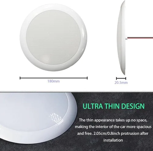 Vista 3 de Luces Interiores para RV DAMAWO Paquete de 2 - Luces LED de Techo para Caravana de 7", Lámpara de Cúpula Redonda de 10W, Iluminación