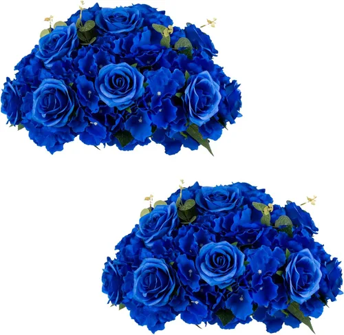 Vista 21 de Bolas de flores de rosas rojas para centros de mesa: 10 piezas de centros de mesa de flores de diámetro de 11.8 pulgadas para mesas en decoración