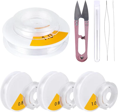 Cuerda elástica para pulsera, 6 rollos de 0.6, 0.8, 0.039 pulgadas, cuerda elástica transparente para pulseras, cuentas y fabricación de joyas,