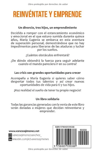 Vista 2 de Reinvéntate y Emprende Una historia de emprendimiento y superación femenina (Negocios - Empresas - Mujeres Empoderadas) (Spanish Edition)