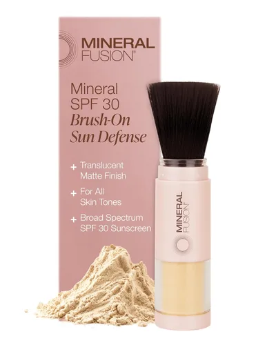 Mineral Fusion Protector solar en polvo para cepillar para rostro SPF 30 | Cuidado solar diario natural translúcido con protección UVA UVB |
