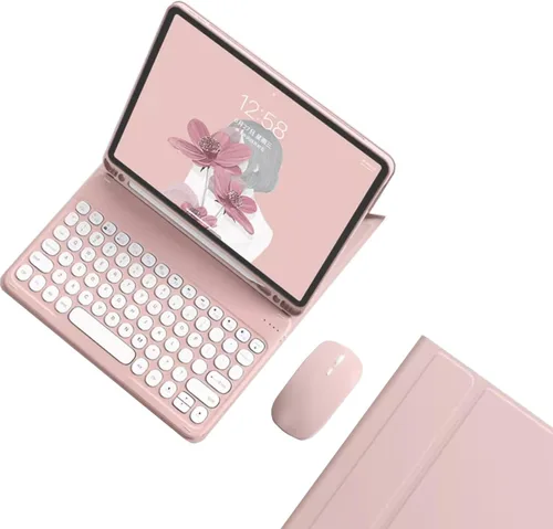 Vista 11 de kaidisen Funda de teclado para Galaxy Tab S6 Lite de 10.4 pulgadas con teclado y mouse Bluetooth, cubierta de teclado desmontable de color caramelo