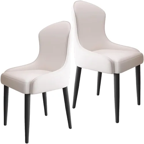 Vista 58 de YVYKFZD Leather Dining Chairs, Dining Room Chairs Set of 2/4, Kitchen Chair with Metal Leg and Backrest, Upholstered Comfy Side Chair, for Bedroom