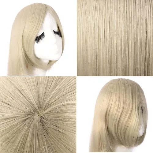 Vista 5 de MapofBeauty Disfraz de anime peluca larga y recta para fiesta de cosplay (rubio #1)