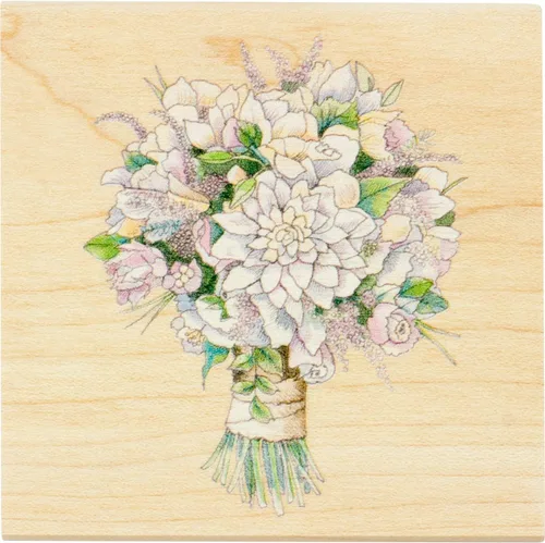Inkadinkado Sello de goma montado en ramo de novia para hacer tarjetas de boda y álbumes de recortes, 3 x 3 x 1 pulgadas
