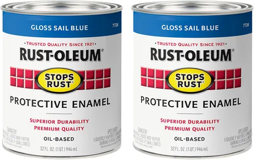 Vista 54 de Rust-Oleum 7770502-2PK - Pintura anti-óxido para aplicación con brocha, cuarto de galón, almendra brillante, (paquete de 2)