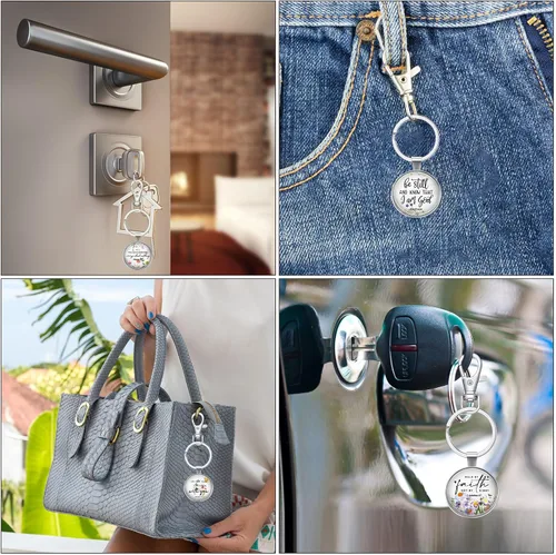 Vista 6 de Fumete Christian Keychain Bulk Bible Verse Religious Keychain Scripture Inspirational Bulk Christian Gifts for Women Church