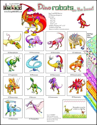 ScrapSMART - Dinosaur Robots - Software Collection - Jpeg & PDF files for Mac [Download]