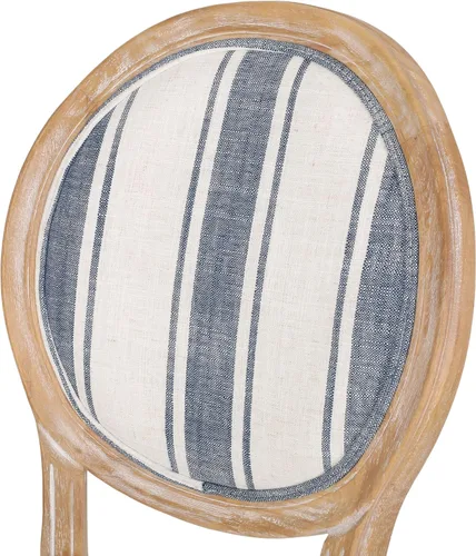 Vista 11 de Christopher Knight Home - Juego de sillas para comedor, modelo Phinnaeus, juego de 4, madera, rayas azul oscuro + beige claro + natural