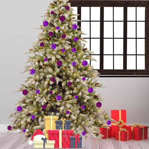 Vista 2 de Emopeak - 24 bolas para árbol de Navidad, adornos irrompibles para árbol de Navidad, bolas colgantes grandes para decoración de fiestas de bodas