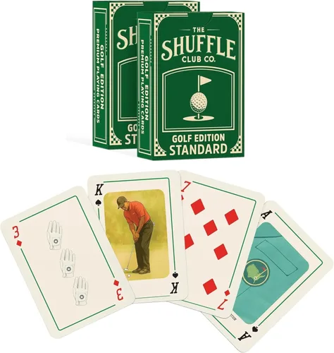 Vista 8 de Naipes de golf – Baraja de golf vintage ilustrada a mano Tarjetas de póquer y blackjack temáticas de golf Regalo premium para golfistas